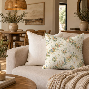 Lovely Autumn Floral Cottagecore Pastel Cushion De