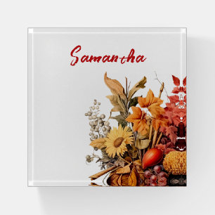 Lovely Autumn Floral Paperweight