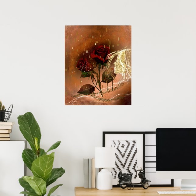 Lovely Autumn Roses Poster (Home Office)