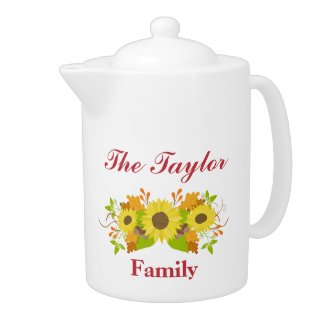 Lovely Autumn Sunflower Design Teapot