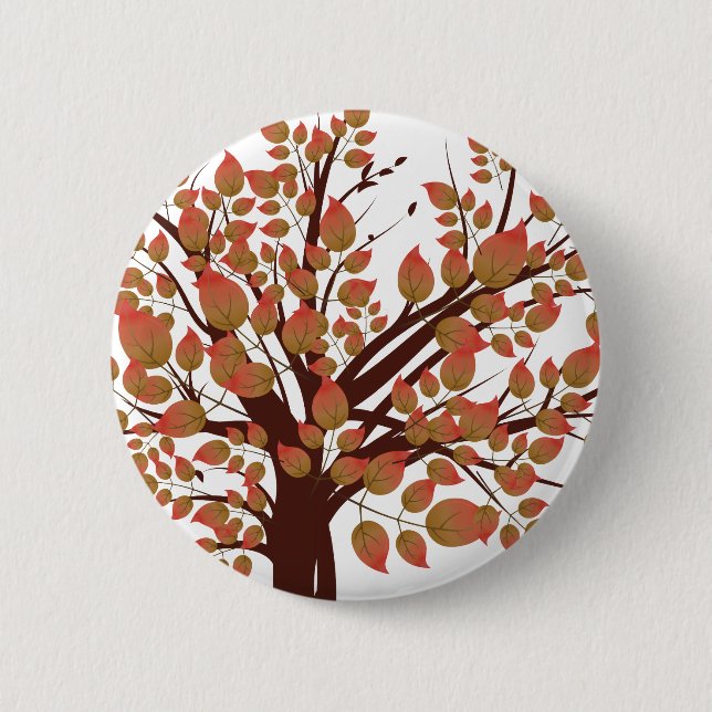 Lovely Autumn Tree Button (Front)