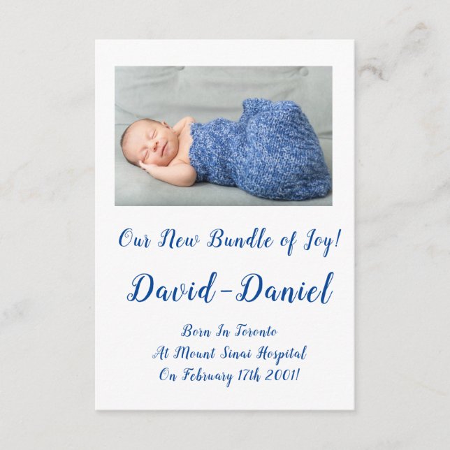 Lovely Baby Boy Announcement Card (Front)