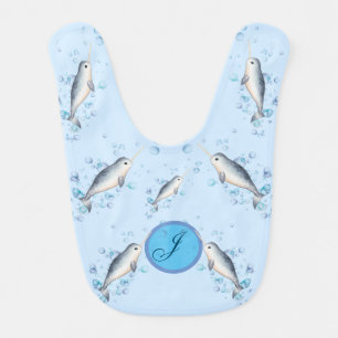 Lovely Baby boy Narwhal colourful bubbles Bib