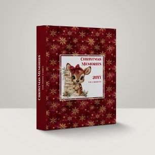 Lovely Baby Deer Christmas Memory Organizer 3 Ring Binder