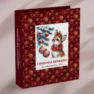 Lovely baby deer snowy forest custom scrapbook  3 ring binder