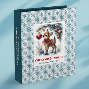 Lovely baby deer snowy forest kids ring binder