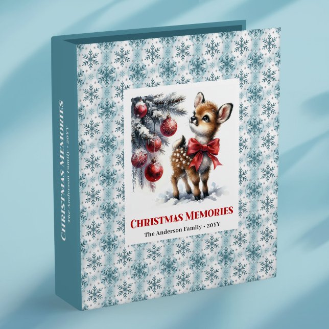 Lovely baby fawn christmas scene kids memory album 3 ring binder (Lovely baby fawn christmas scene kids memory album

)
