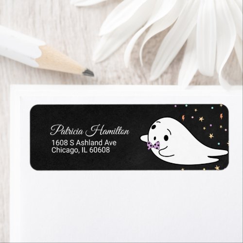 Lovely Baby Ghost Halloween Baby Shower Label