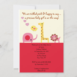 Lovely Baby Girl Shower Personalized Invitation