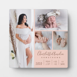 Lovely Baby Photo Family Keepsake Blush Plaque