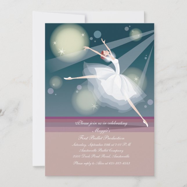 Lovely Ballerina Invitation (Front)