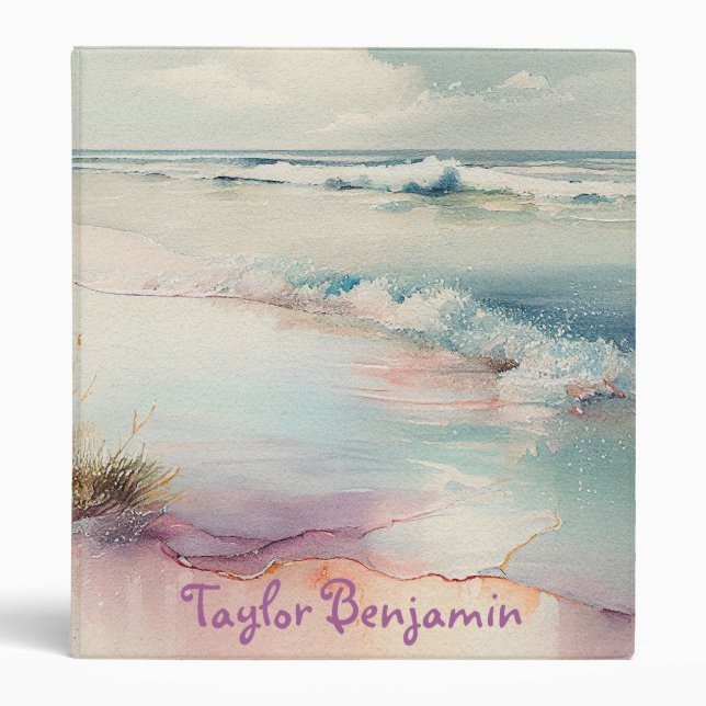 Lovely Beach Scene 3 Ring Binder (Front)