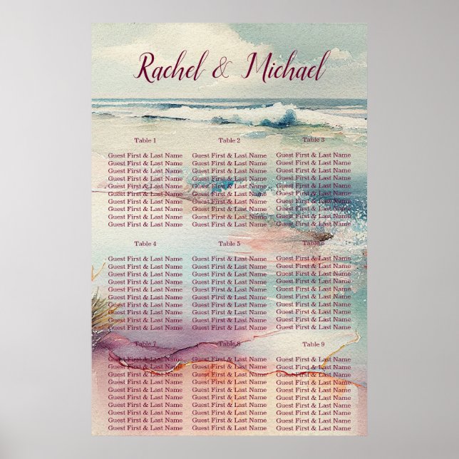 Lovely Beach Wedding Poster (Front)