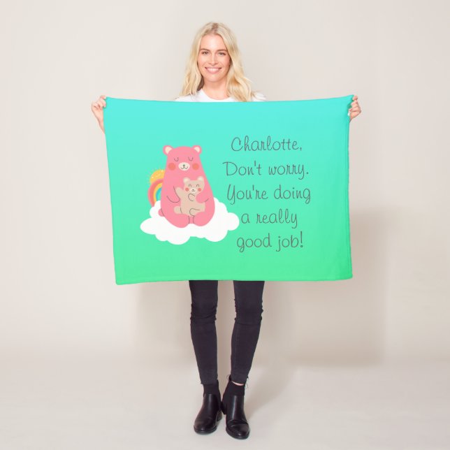 Lovely Bear Family Fleece Blanket (In Situ)