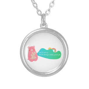 Lovely Bear Family  Silver Plated Necklace