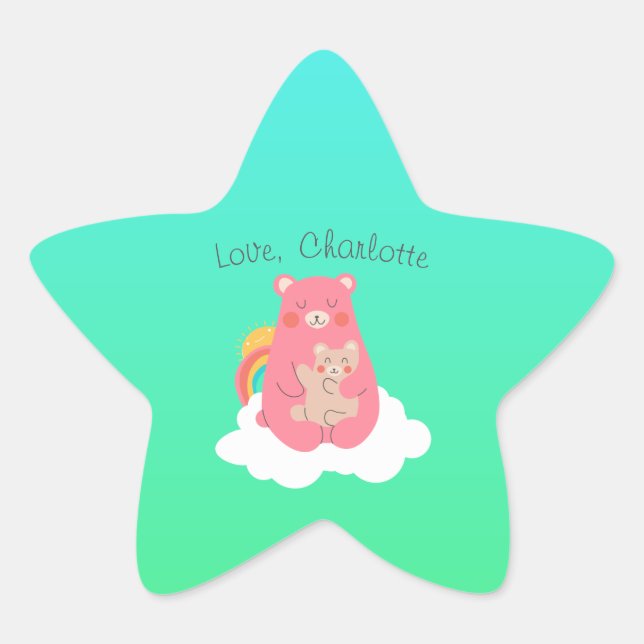 Lovely Bear Family   Star Sticker (Front)