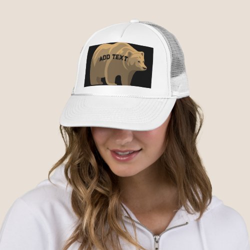 Lovely Bear with Add Text Printed Image Text_Cap Trucker Hat