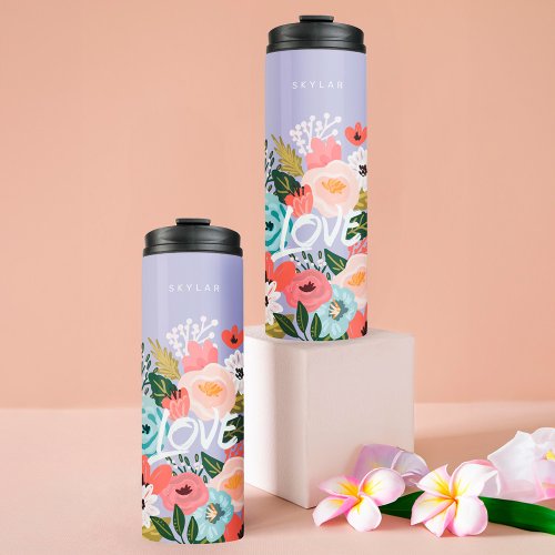 Lovely Beautiful Botanical Blooming Floral Pattern Thermal Tumbler