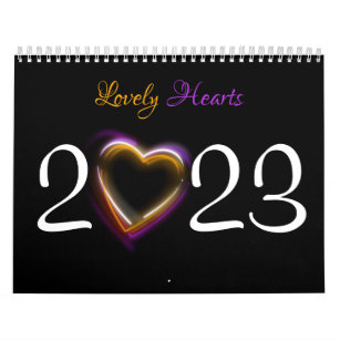 Lovely Beautiful Romantic Hearts 2023 Calendar