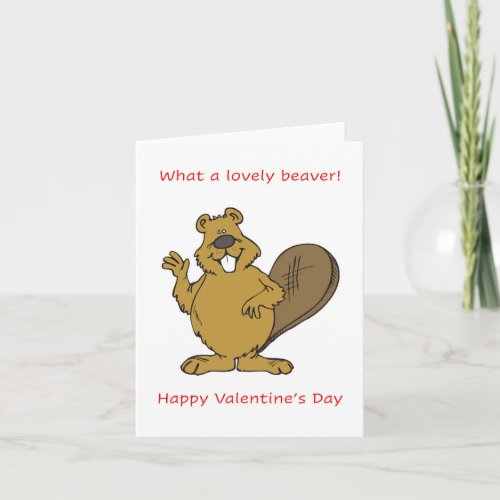 Lovely Beaver Happy Valentines Day Card