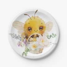 Lovely Bee 7'' Paper Plates