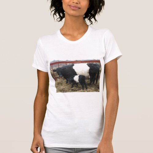 Lovely Beltie Cow and Calf T_Shirt