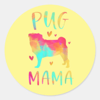 Lovely Best Pug Mom Ever Classic Round Sticker