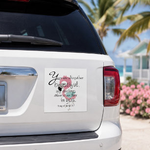 Lovely Bible Verse Beautiful Flamingo Car Magnet