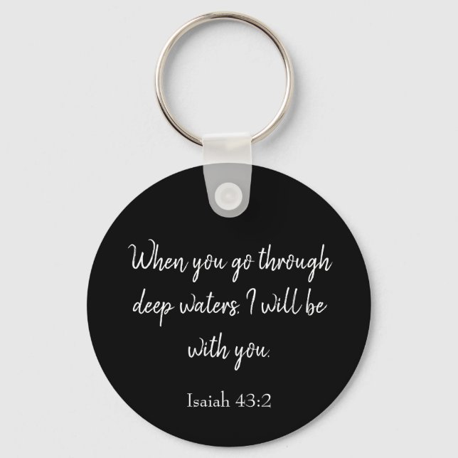 Lovely Bible Verse I will be with you Keychain (Front)