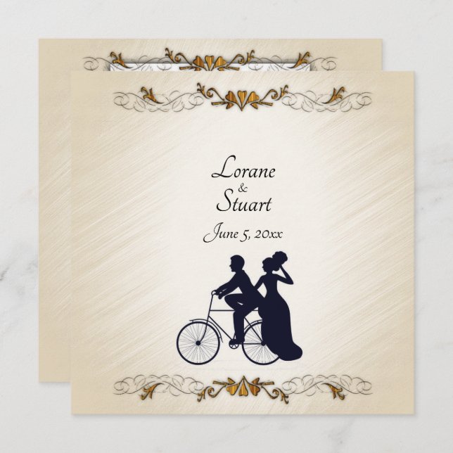 Lovely Bicycle Wedding Theme  Invitation (Front/Back)