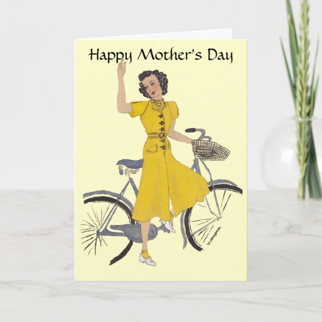 Lovely Bike Lady Card (Front)