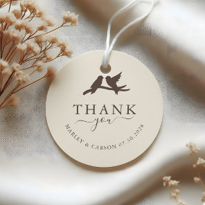 Lovely Birds Thank You Wedding Favor Tags
