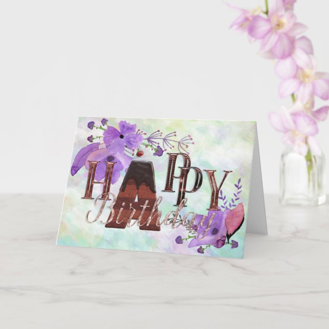Lovely Birthday Greetings Card (Orchid)