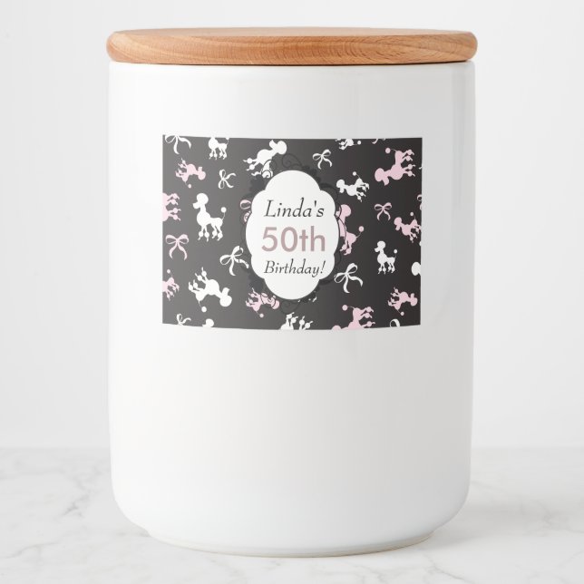 Lovely Birthday poodles Food Label (Front)