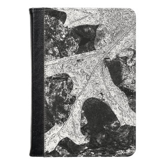 Lovely Black and White Leaf Design Kindle Case