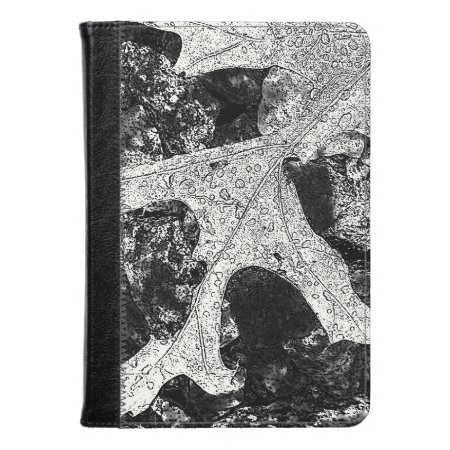 Lovely Black And White Leaf Design Kindle Case