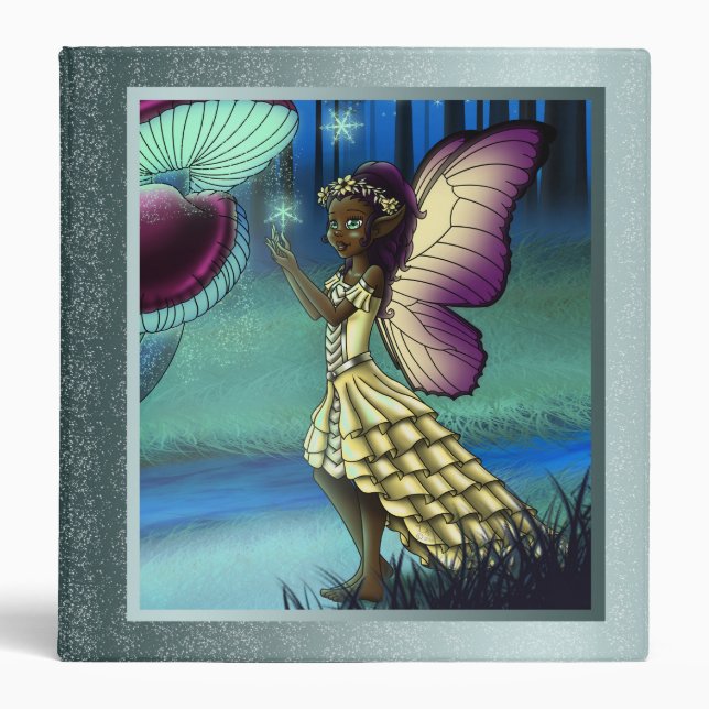 Lovely Black Fairy 3 Ring Binder (Front)