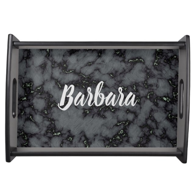 Lovely Black Personalize Serving Tray (Front)