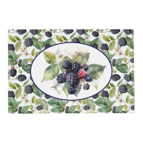 Lovely Blackberries Watercolor  Placemat