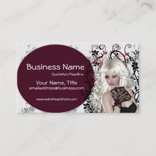 Lovely Blonde Lady  - Fantasy Business Cards