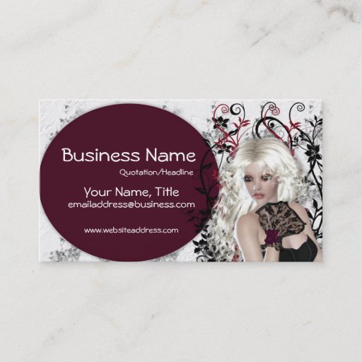 Customizable Lovely Blonde Lady - Fantasy Business Cards