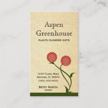 Lovely Blooms Business Card  Red Business Card by Superstarbing at Zazzle