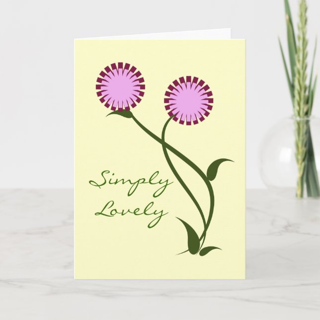 Lovely Blooms Greeting Card, Lavender Card (Front)
