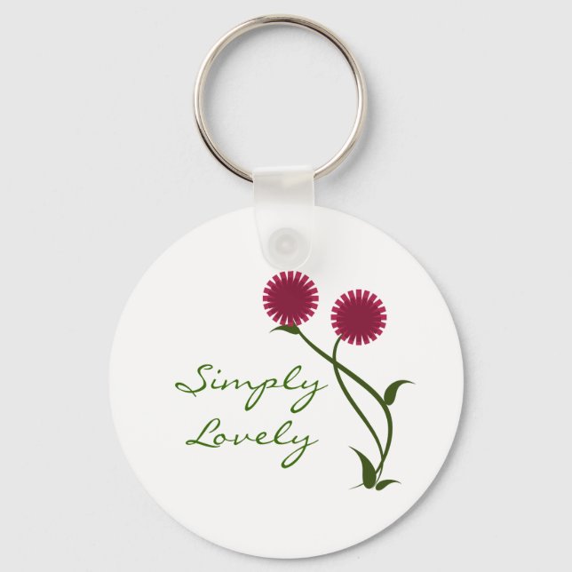 Lovely Blooms Keychain, Fuchsia Keychain (Front)