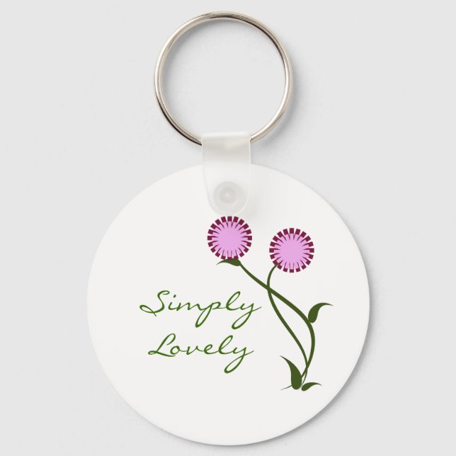 Lovely Blooms Keychain, Lavender Keychain (Front)