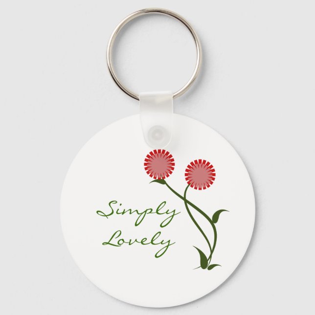 Lovely Blooms Keychain, Red Keychain (Front)