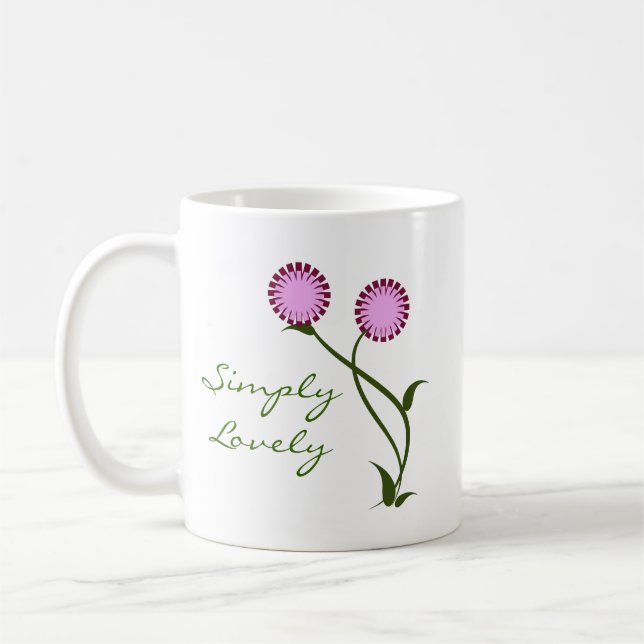 Lovely Blooms Mug, Lavender Coffee Mug (Left)