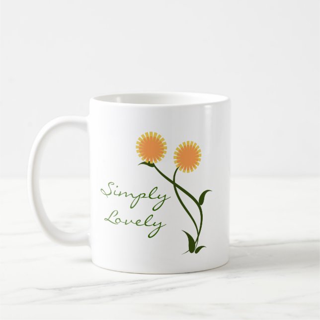 Lovely Blooms Mug, Orange Coffee Mug (Left)