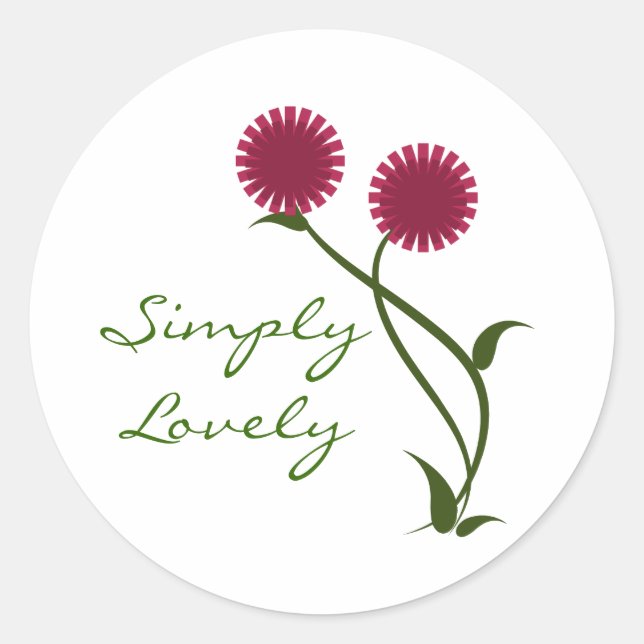 Lovely Blooms Stickers, Fuchsia Classic Round Sticker (Front)