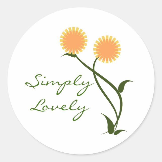 Lovely Blooms Stickers, Orange Classic Round Sticker (Front)